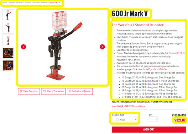 Example of data that can be marked up in a catalog